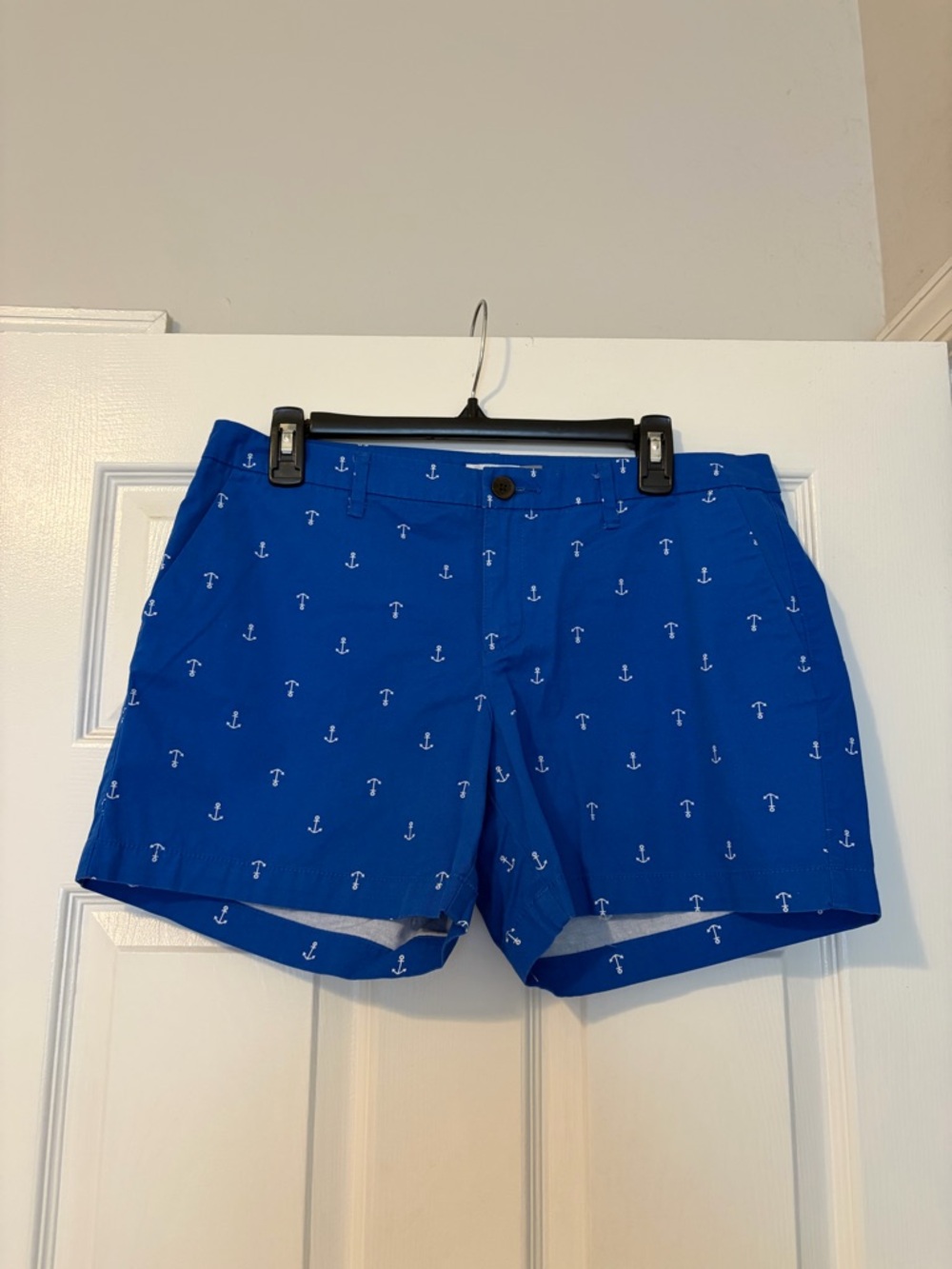 Old Navy Royal Blue Anchor Print Flat Front Shorts